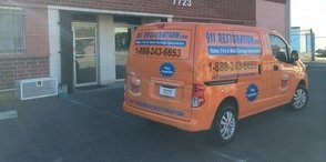 911Restoration Water-Damage-Restoration-Van-Being-Prepped in East Mountain